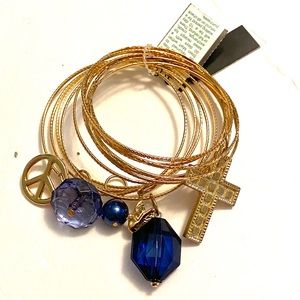 Birch Hill Bracelet Set Bangles Gold Blue